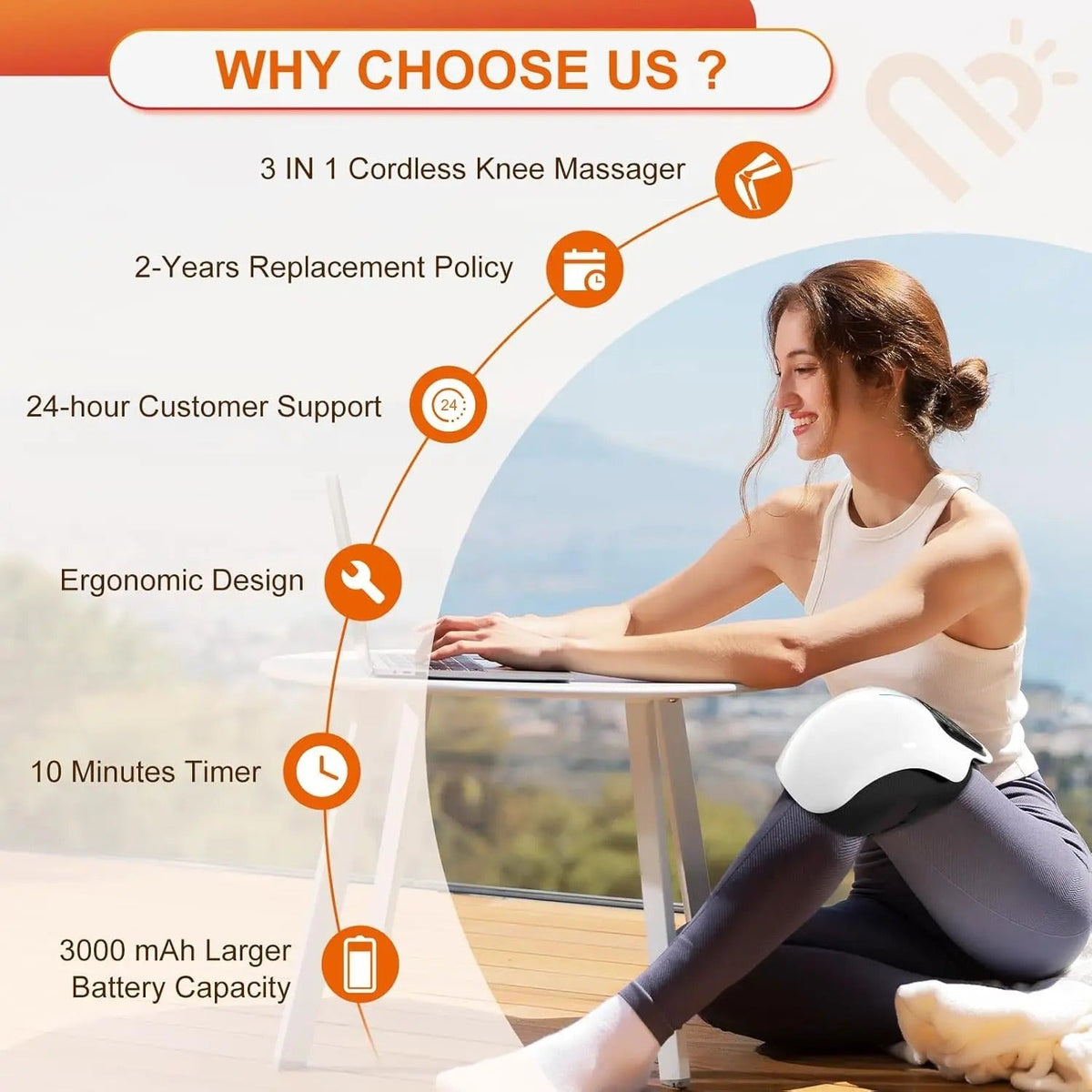 Knee Therapy Massager – Heat, Vibration & Red Light Therapy