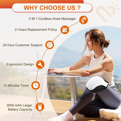 Knee Therapy Massager – Heat, Vibration & Red Light Therapy