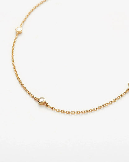 قلادة ألماس عائمة من الذهب الخالص | ذهب صلب عيار 14